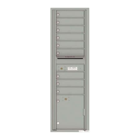 Florence Mfg Co Florence Versatile 4C Mailbox 4C16S-09, 56-1/2"H, 9 Mailboxes, 1 Parcel, Front Loading, Silver, USPS 4C16S-09SS